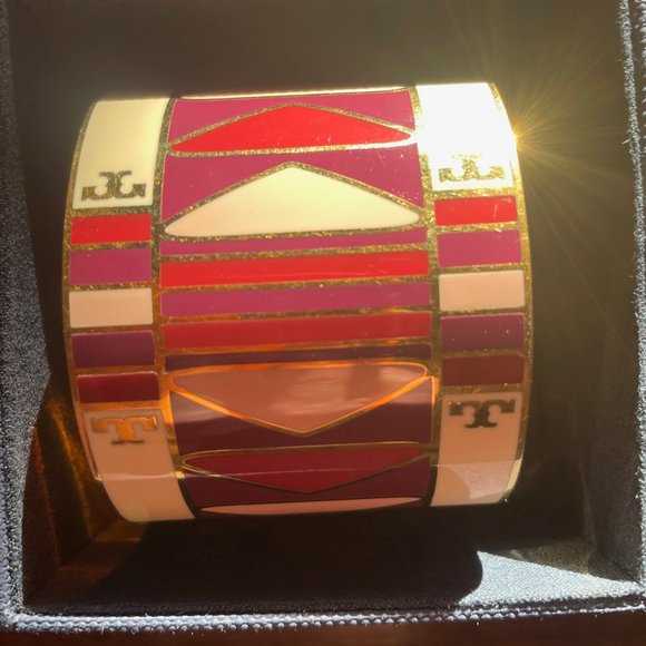 Tory Burch Multicolor Geo Wide Cuff - Picture 3 of 7
